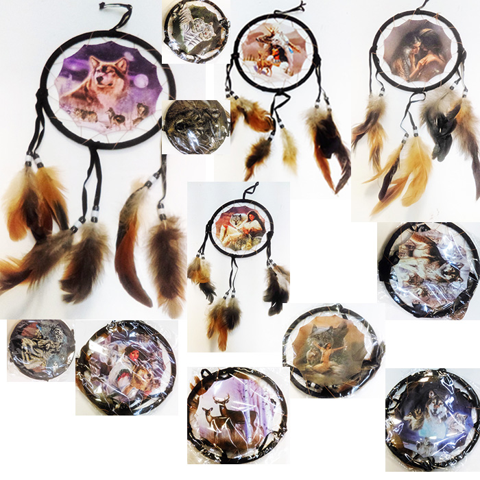 Item #owg015 - 1 Dozen 3 Drop Dream catcher Set (Cool colors).