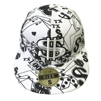 FBH803"$" White Flat Fitted Hats(Dozen)