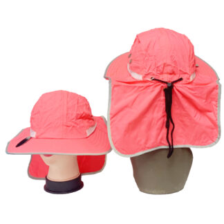 X11826-Pink Summer Hat with Neck Cover (Sold by the Dozen)