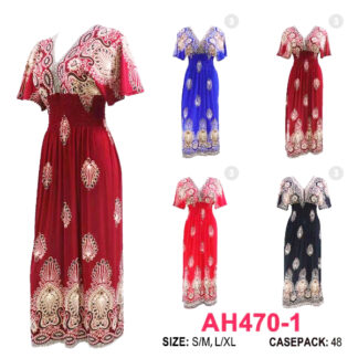 AH470-1-Lady Summer Dress (Assorted Colors and Sizes)