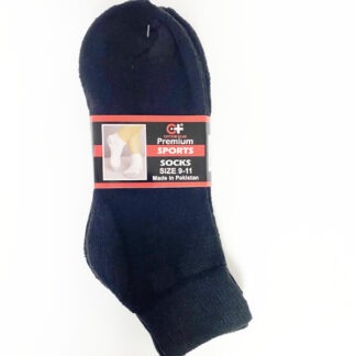 Black Ankle Socks 9-11 (Sold by the Dozen)