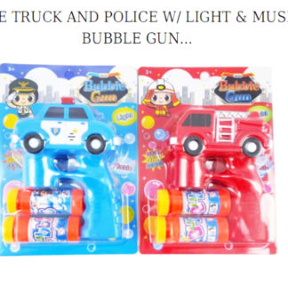1034B-Firetruck and Police Car Bubble Gun (Assorted Colors, Min purchase 6)