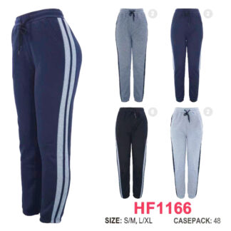 HF1166-Lady Fur Lined Striped Sweat Pants (Assorted Colors & Sizes)