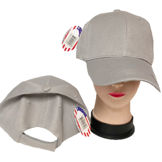 DF2100Grey2-Plain Grey Baseball Caps (Sold by the Dozen)