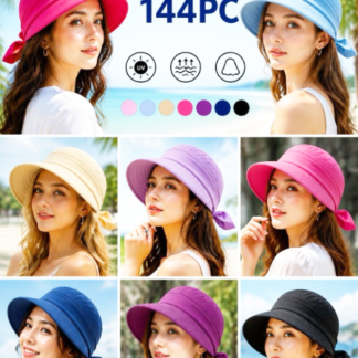 J001-542-Lady's Sun Visor With Detachable Top (Assorted Colors, Min 12 Pieces)