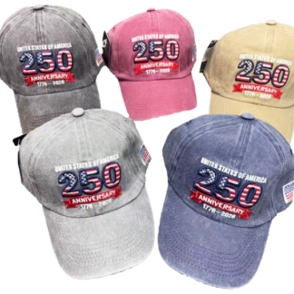 CP6021-250Th Anniversary Denim Baseball Hats (Assorted Colors, Sold by the Dozen)