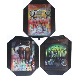 PIX8040-Budwiser,Heineken, Corona & Motorcycle(Size:15x19)