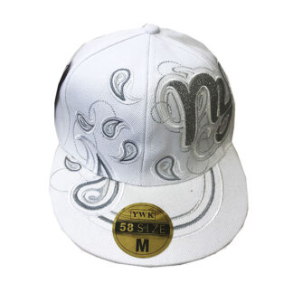 FBH024- NY Embroidered fitted Hat(Dozen White)
