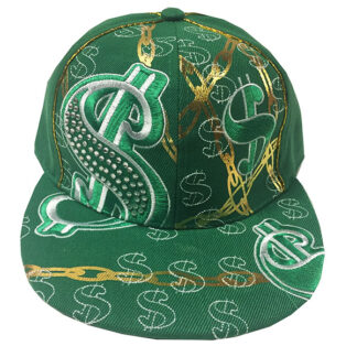 FBH006-Large "$"Embroidered Fitted Hat( Dozen Green )