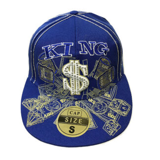 FBH008-KING Flat Fitted Hat(Dozen Blue)