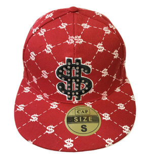 FBH007-"$"Sign Fitted Hat(Dozen Color Red)