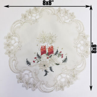 MT080564-Dolily Christmas Embroidered Table Dec (8"X8")