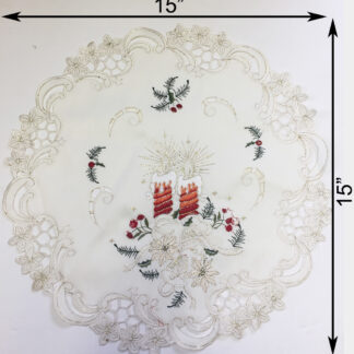 MT080565-Doily Christmas Embroidered Table clothe (15"X15")