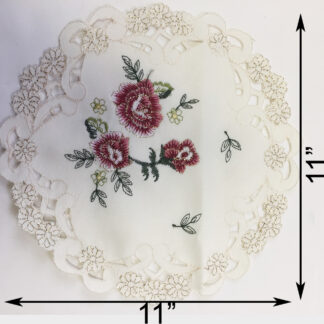 Rose Embroidered Table placement(11"X11")