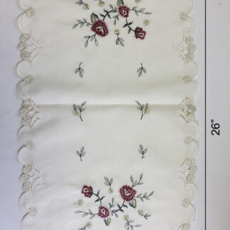 Rose Embroidered table banner(13"X26")