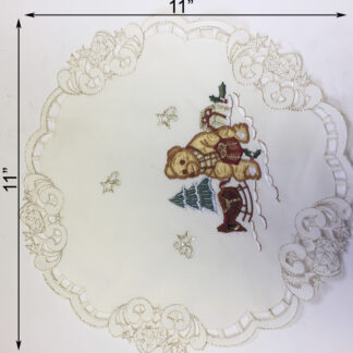 MT080561-Polar Bear Embroidered Table clothes(11"X11")