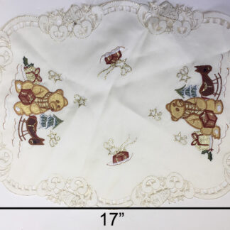 MT080562-Bear Embroidered Table Banner(11"X17")