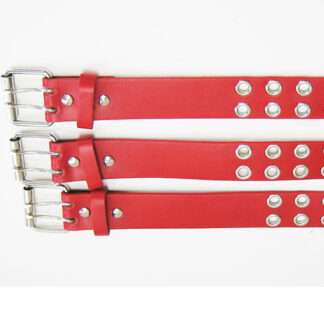 BT2019RD-Double Metal Holes Red belts(Size:S.M.L.XL)DB19