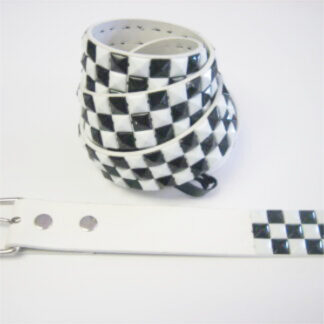 DB03-Pyramid Studded White & Black Belts(Dozen Assorted size)