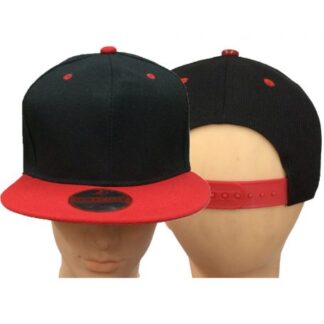 CP23-Plain Snapback Hats-Black/Red(Dozen)