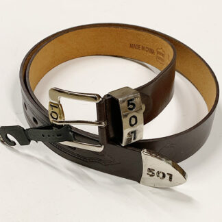 BT18-Men 501 Leather Belts Brown(Dozen-assorted size)