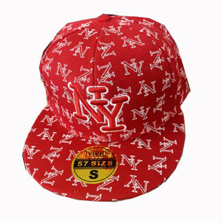 CP004-NY Flat Bill Fitted Red Hat(Dozen Size Assorted)