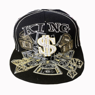 FBH008BK- King With $ Style Fitted Hat(Dozen Size Assorted)
