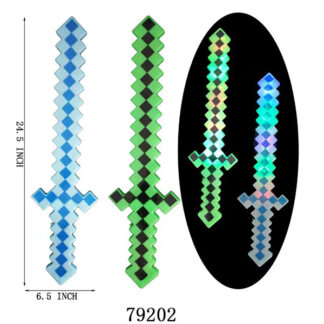 79202-Minecraft  Led Light Up & Sounds Sword (Color Assorted With batteries)