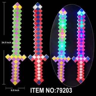 79203-Minecraft LED light Up & Sounds Sword (Color Assorted With Batteries)