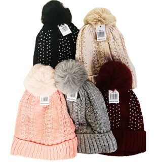 H22-1 Lady Fashion Rhinestone Thermal Hat( Dozen Assorted)