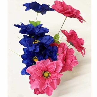 610121-7 Big Heads flowers (6 Colors assorted)