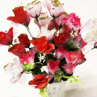 610058-Rose Bud Flowers 10Heads (6 Colors Assorted)