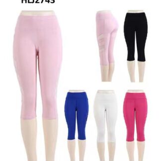HLJ2743-Lady's Capri's Yoga Leggings ( Color & Size Assorted)
