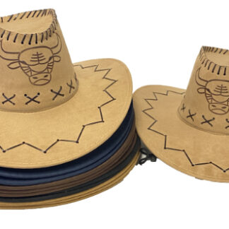 J001-546-Cowboy Hat with Bull (Dozen Assorted Colors)