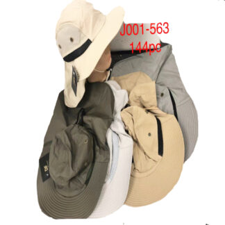 J001-563-Fishing Hat with Neck Cover (Dozen Assorted Colors)