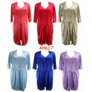 AH617-2pc Set Silky Pajama (Color & Size Assorted)