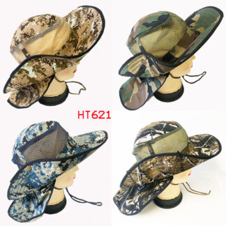 HT621-Tree Bar Camo Bucket Hat with Neck Cover- Youth Size (Dozen Assorted)