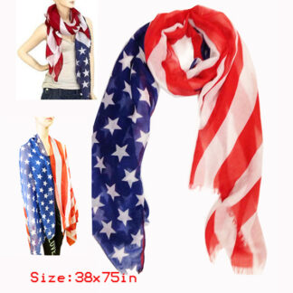 brug verfrommeld Winst SC11-American Flag Scarf, Shawl Scarf (Dozen) – DRL Wholesale