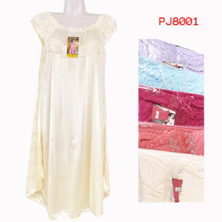 PJ8001-Lace Silky Lady Pajamas  (Color & size Assorted)