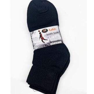 SK049-Black Ankle Socks(Dozen Size:9-11)