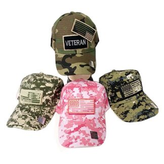 CP1906-Veteran w U.S.A Flag Patches (Dozen Color assorted)