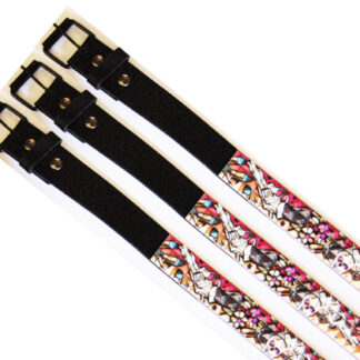 BT9001-Rose& Skull Pyramid Studded Belts(Dozen Assorted size)