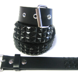 BT9812BK-Pyramid Studded  Black Belts(Dozen Assorted size)