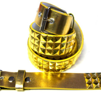 BT9812GD-Pyramid Studded Gold Belts(Dozen Assorted size)