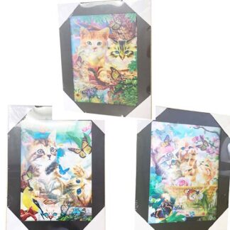 PIX6163-Kitties Play in Garden Size:15x19