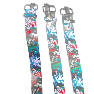 BT9002-Skull and Love Black Belt (Sold by the dozen)