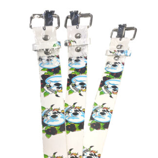 BT9004-Skull White Belt (Sold by the Dozen)