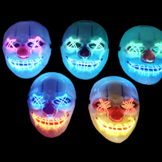 1420-17-LED Clown Light Up Mask (Assorted Colors)