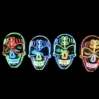1420-8-LED Skull Light Up Mask (Assorted Colors)