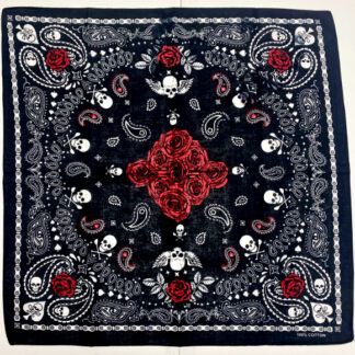 B49-Rose Skull Bandana (Dozen)